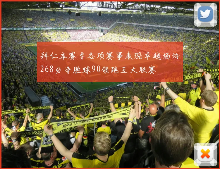 拜仁本赛季各项赛事表现卓越场均268分净胜球90领跑五大联赛